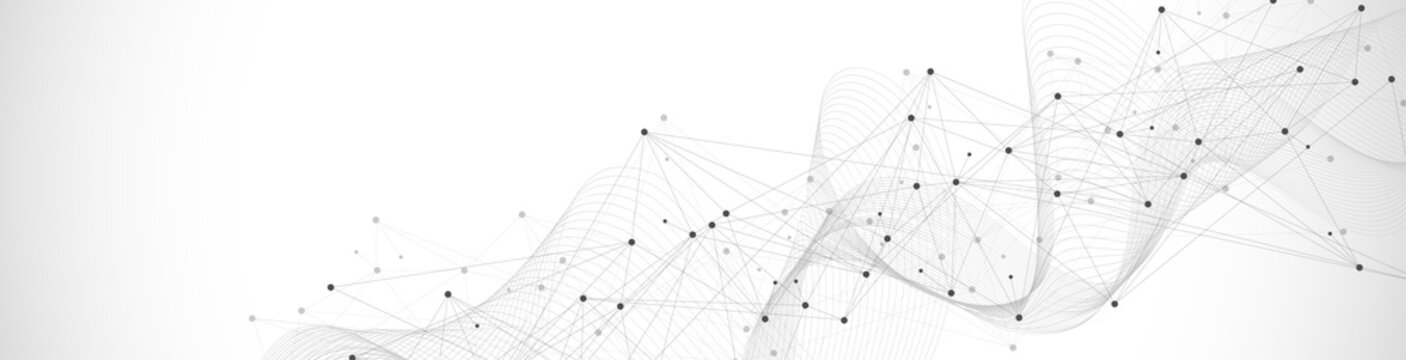 Global network connection concept. Big data visualization. Social network communication in the global computer networks. Internet technology. Business. Science. Illustration