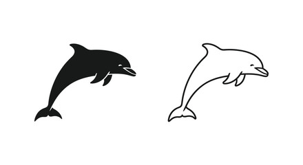 Fototapeta premium Dolphin Silhouette Vector Art Designs Vector