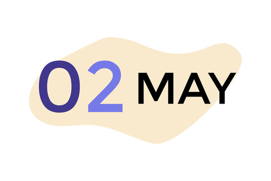 May 2 calendar with purple numbers on a white background