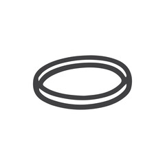 Fototapeta premium Sleek graphic representation of a flattened loop with dual borders