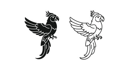Naklejka premium Vintage Parrot Designs Illustrations Vector