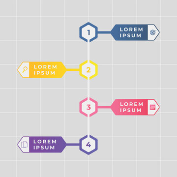 Infographic showing numbered steps with lorem ipsum text.