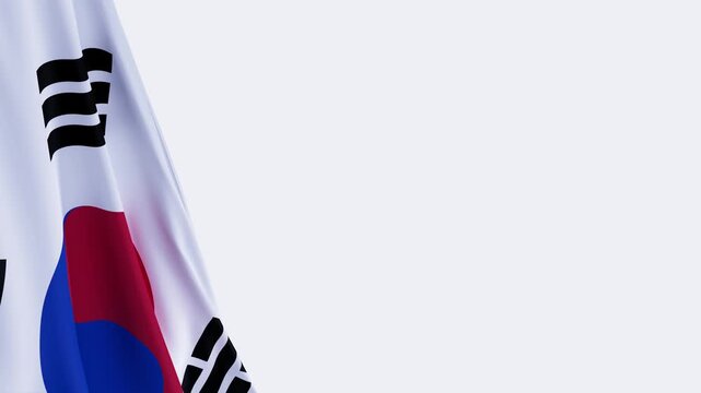 Animated South Korea Flag Waving - Loop