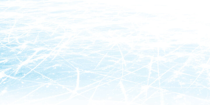 Abstract ice rink texture background with deep skate marks on frozen blue surface vector illustration