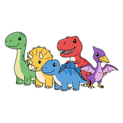 Naklejka premium icon set dinosaur design vector