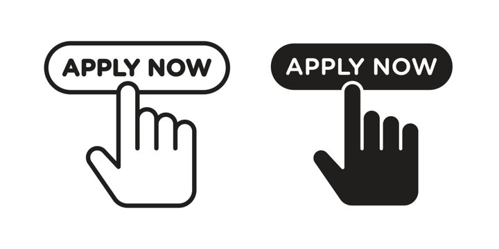 Apply icon vector design set. Icon Symbol Black Outline and Solid