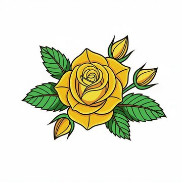 yellow rose illustration 