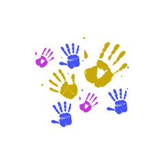 Fototapeta premium Colorfull Hand Print Kids