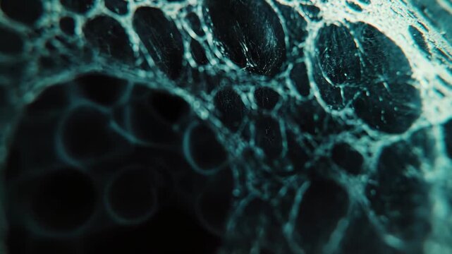 Organic tissue background with intricate fibers showing a complex cellular structure, creating an abstract representation of a microscopic biological network and medical research