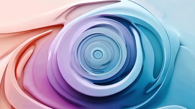 Aerial view of colorful fabric swirl, gradient background