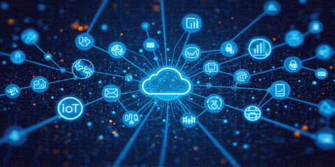 Obraz premium Digital Infrastructure Network Background