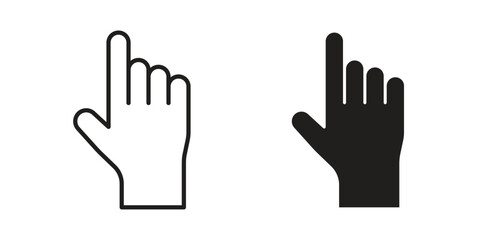 Obraz premium Finger icon vector design set. Icon Symbol Black Outline and Solid
