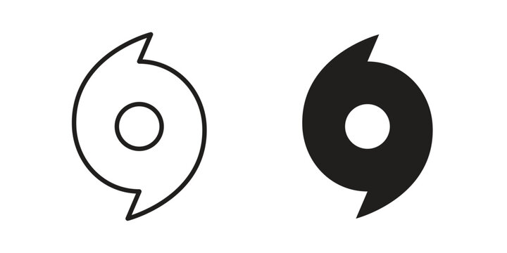 Hurricane icon vector design set. Icon Symbol Black Outline and Solid