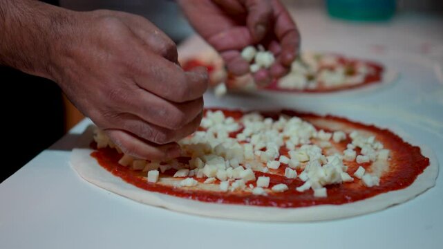 Professional Pizzaiolo Chef Makes Traditional Italian Pizza