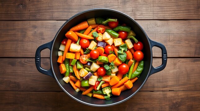 Fresh vegetable salad with tomatoes, cucumbers, corn, peas and beans in white bowl isolated on white background

