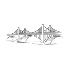 Fototapeta premium Iconic suspension bridge architecture design.