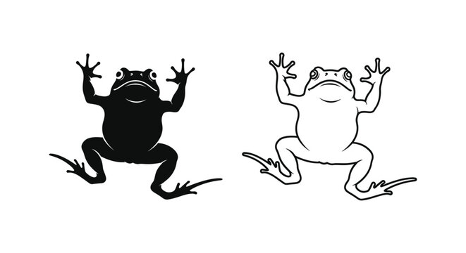 Cartoon Frogs Jumping Fun Illustrations Vector