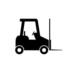 Naklejka premium Forklift simple icon isolated on white background