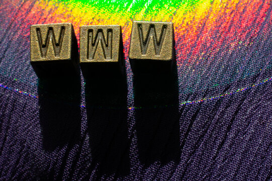 The word WWW consists of metal cubes with letters,