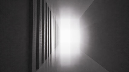 Obraz premium Liminal Space Empty Room Eerie Minimal Background