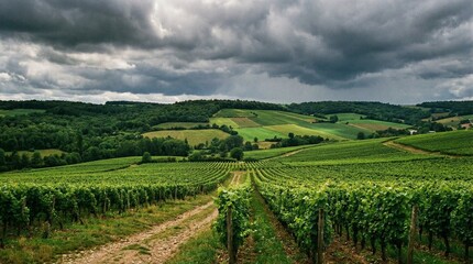 Fototapeta premium Vineyards Cultivating Grapes