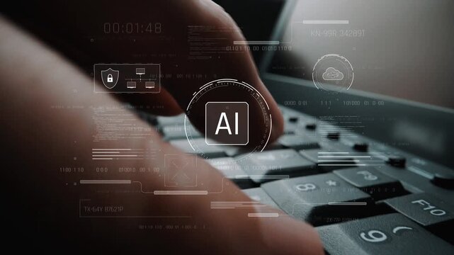 AI interface showing how artificial intelligence powers systems. AI Artificial intelligence transforms data, enables automation, and AI artificial intelligence drives innovation. Marrow