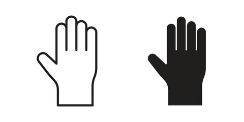 Obraz premium Stop icon vector design set. Icon Symbol Black Outline and Solid