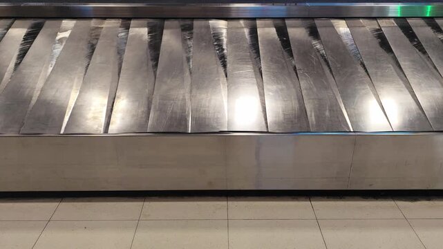 Baggage claim conveyor belt at the airport interior