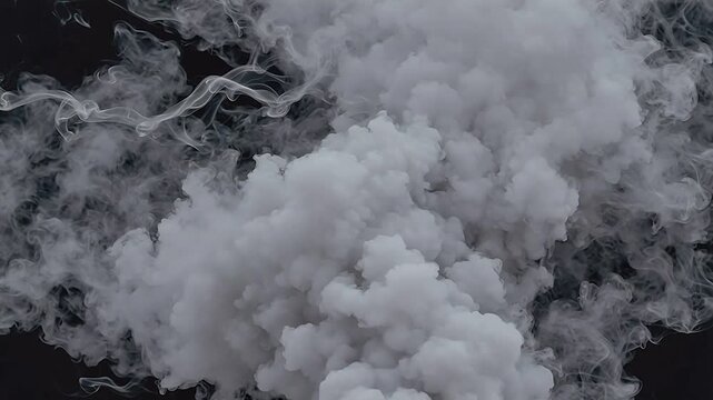 Advanced White smoke swirling against black background for Digital Transformation and Cyber Infrastructure