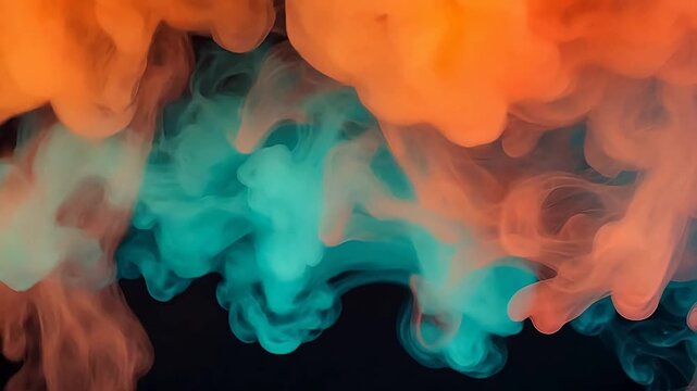 Dynamic Colorful smoke patterns on black background representing Generative AI and Creative Energy