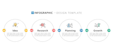 Infographic template. 4 Step timeline journey, Flat simple infographics design template. presentation graph. Business concept with numbers 4 options or steps vector illustration.