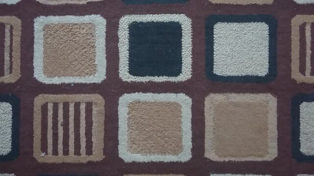 Abstract Carpet Texture Background with Geometric Square Patterns
