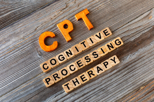CPT abbreviation and its individual words: Cognitive Processing Therapy - an evidence-based, 12-session structured psychotherapy designed to treat PTSD by challenging and modifying unhelpful beliefs.