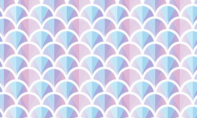 Seamless Beige Blue Mermaid Scale Pattern — Neutral Coastal Fish Scale Vector Texture © Bayanakun