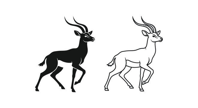 Antelope Species Comparison Guide Horned Animals Vector