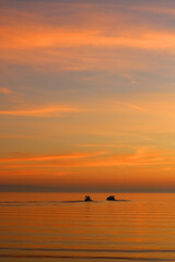 Fototapeta premium Colorful sunset or sunrise sky over the sea.