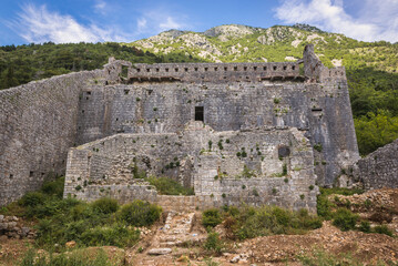 Fototapeta premium Fort of St Corss in Perast, old coastal town in Kotor Bay, Montenegro
