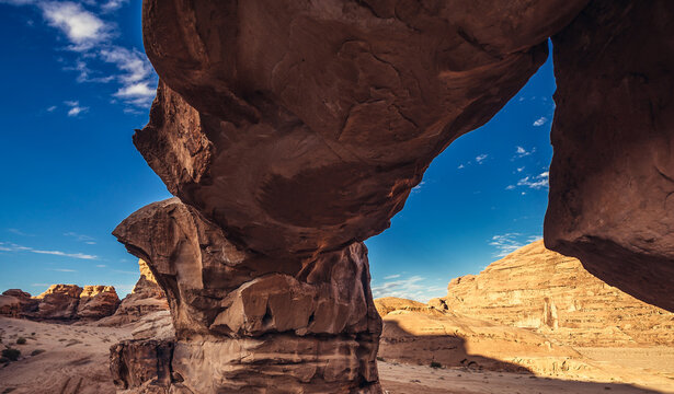 Rock bridge Um Fruth in Wadi Rum - Valley of Sand, Jordan