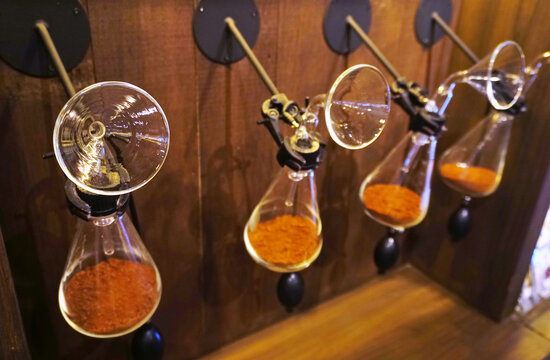 Coffee aroma tube fix at wall for sensory test