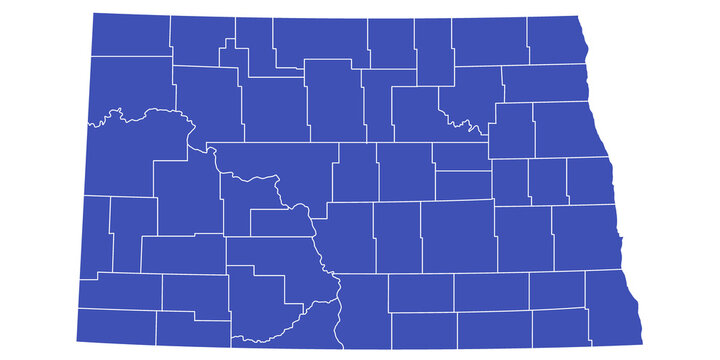 North Dakota map. North Dakota administrative map. counties map of North Dakota, empty map of North Dakota