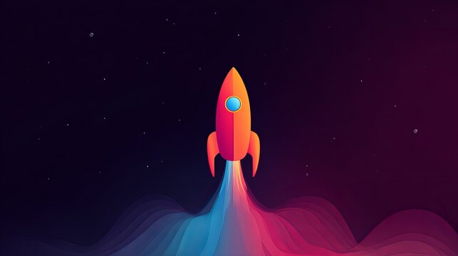 Startup rocket company, fresh concept, website landing page, art.