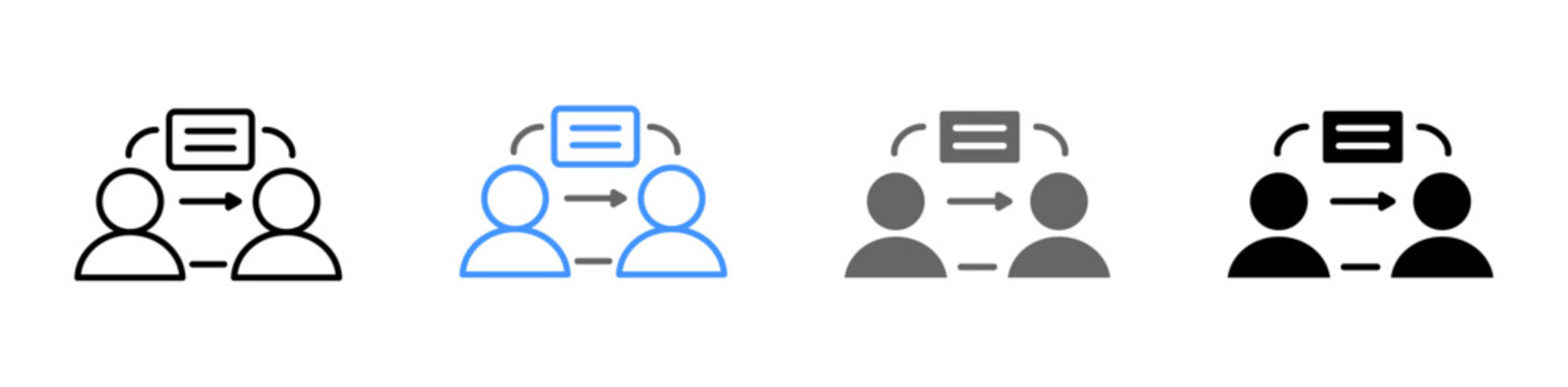 Knowledge Sharing and Digital Collaboration Icon Vector Illustration Editable