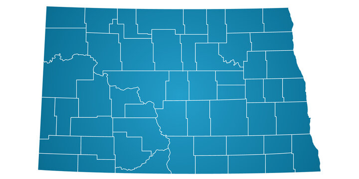 North Dakota map. North Dakota administrative map. counties map of North Dakota, empty map of North Dakota