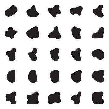 Blob shape organic set. Collection from abstract forms for design and paint. Liquid silhouette drop in modern style. vector illustration. EPS 10