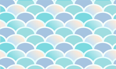 Seamless Teal Mermaid Scale Pattern — Iridescent Fish Scale Vector Background © Bayanakun