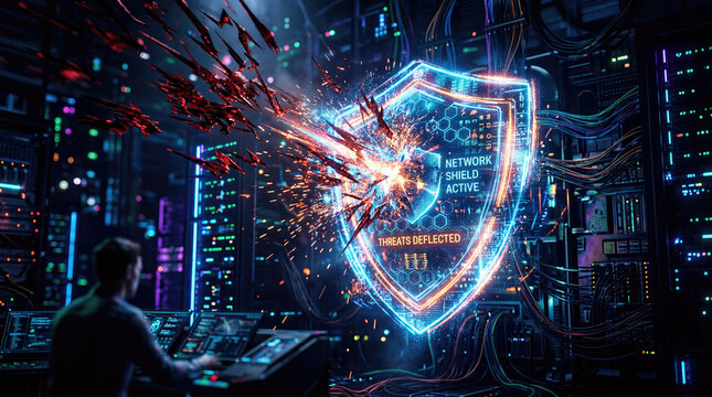Malware spyware trojan detection firewall protection concept. A visual representation of cybersecurity and digital defense.