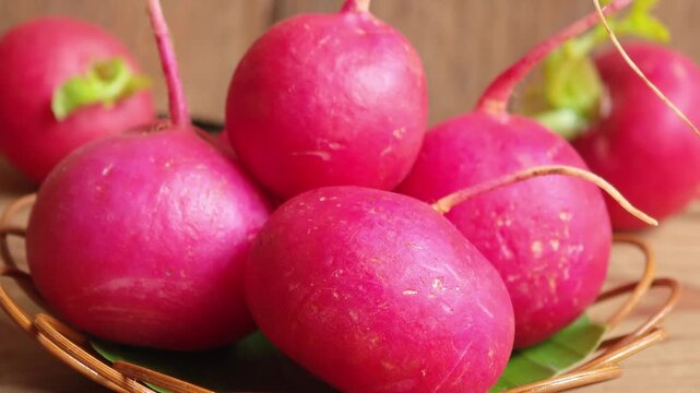 Red radishes have health benefits.