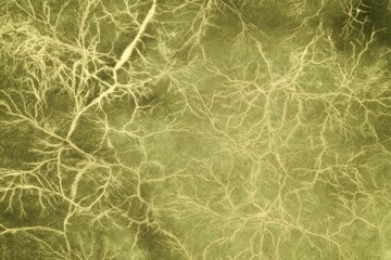 Fototapeta premium Intricate network of branching structures resembling neurons or tree roots in a golden-yellow tone.
