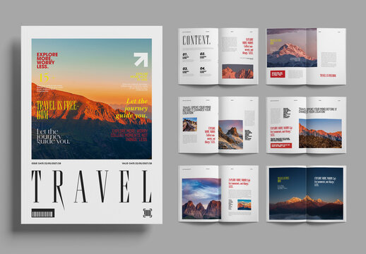 Adventure Travel Magazine Layout With Minimal Design