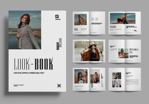 Clean Fashion Lookbook with Elegant Style and Modern Layout